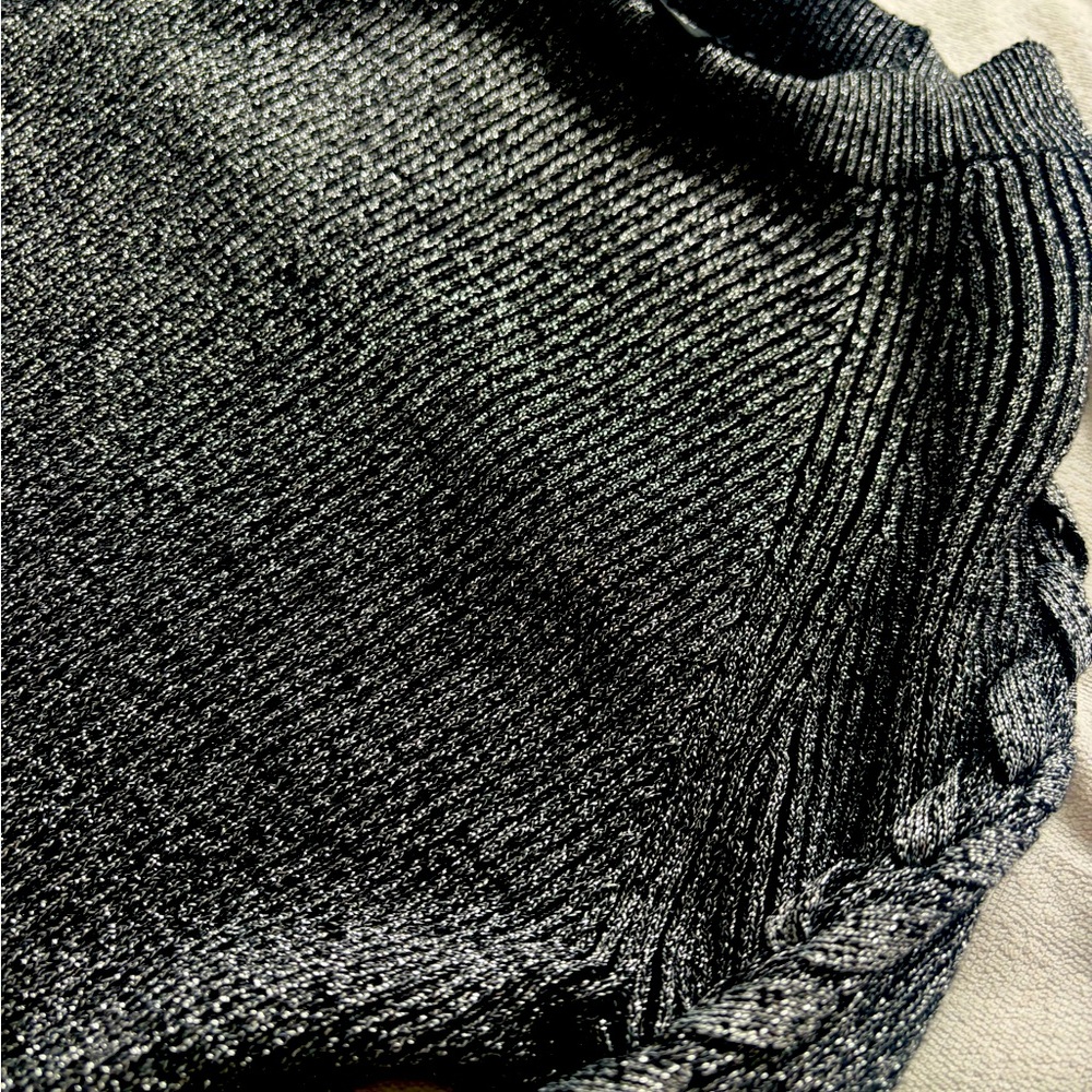 Black Ribbed Knit Sweater dress- fitted- body skimming. Excellent condition.
